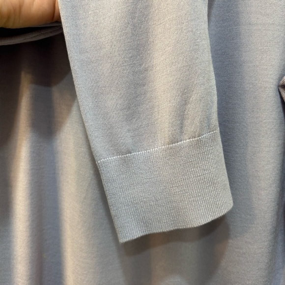 Theory Crewneck Sweater Regal Blue Women Sz XL Luxury Cottage Academia Vacation - Picture 4 of 9